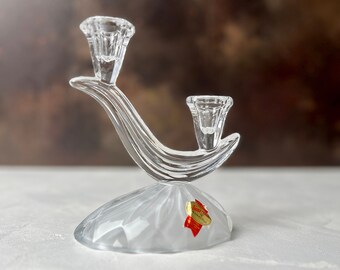 Vintage Anna Hütte Lead Crystal Candle Holder - 1970s - 24% PbO