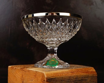 bol en cristal de plomb WMF vintage sur stand | Bol à desserts | Arc de noix | 309g