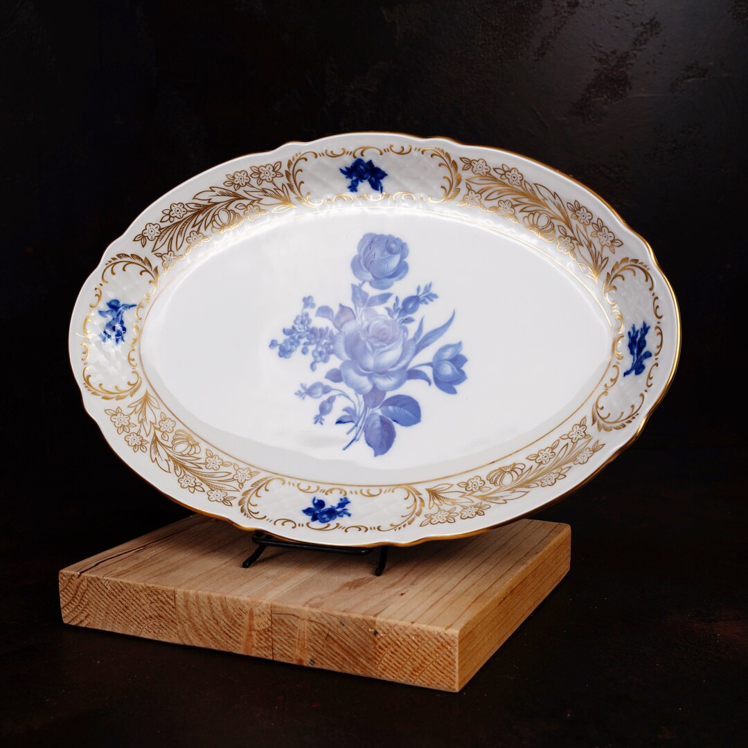 Vintage Schumann Arzberg Germany Oval Serving Platter | Gold Floral ...