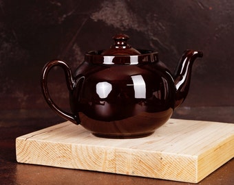 Vintage English Teapot - Brown High Gloss - ALB ENGLAND - Made in England - Ceramic Teapot - Collectible Teapot - Kitchen Décor