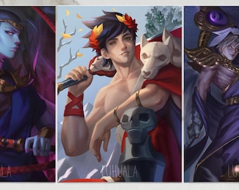 Hades Zagreus, Thanatos, Megaera Art Print/Poster || A5/A4/A3
