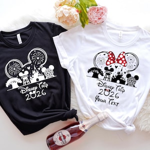 Custom Disney Trip 2026 Shirts, Family Disneyland Shirt, Disney Squad Tshirt,Minnie And Mickey 2026 Sweatshirt, Cute First Disney Trip Shirt image 1