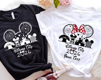 Custom Disney Trip 2026 Shirts, Family Disneyland Shirt, Disney Squad Tshirt,Minnie And Mickey 2026 Sweatshirt, Cute First Disney Trip Shirt