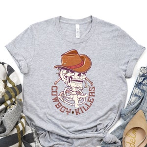 Cowboy Killers Shirt, Vintage Funny Halloween Shirt, Skull Tshirt, Retro Cowgirl Shirt, Sartastic Shirt, Spooky Season Sweatshirt, Fall Tee