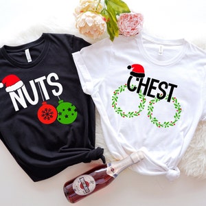 Chest Nuts Christmas Matching Shirts, Couples Christmas Tshirt, Funny Christmas Sweatshirt, Chest Nuts Tees, Funny Christmas Shirts