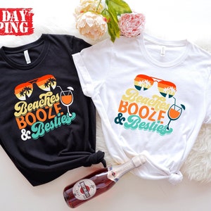 Beaches Booze Besties Shirt, Vacation T-shirt, Girls Trip Shirt, Summer Party Shirt, Women Tank Top, Funny Holiday Shirt, Beach Shirt