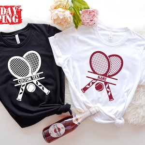 Custom Tennis Player Shirts, Personalized Tennis T-shirt, Tennis Women&#39;s Tank Top, Tennis Recket Shirt, Tennis Girl Shirt, Tennis Gifts