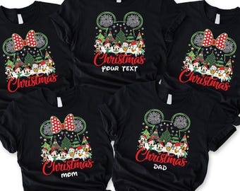 Custom Disney Christmas 2026 Shirts, Family Christmas Trees Tshirts