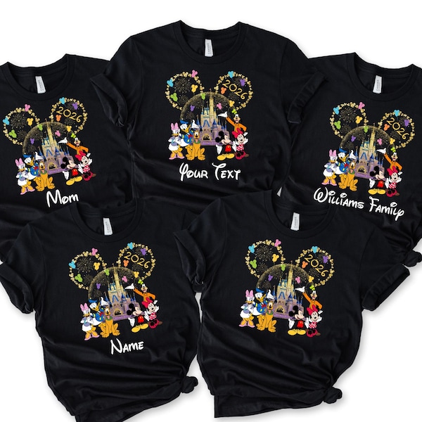 Custom Family Disney Shirts, Personalized Disneyland T-shirt, Disney World Sweatshirt, Disney 2026 Shirt, Disney Trip 2026 Tee, Disney Gift