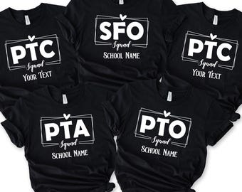 Custom Pto Squad Shirts, Pta Squad Tshirts, Parent Teacher Organization Association Shirt, Ptc Crew Shirts,  Custom School Volunteer Shirt
