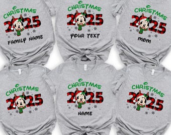 Custom Disney Christmas Shirts, Disneyland Christmas Crew Shirt, Christmas 2025 Tshirt, Christmas Family Vacation Outfits, Xmas Mickey Shirt