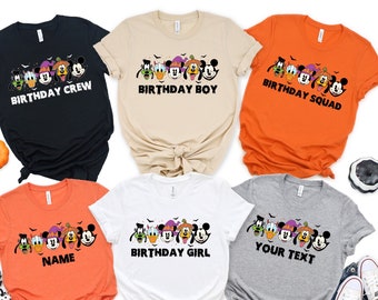 Chemises personnalisées d'anniversaire d'Halloween, chemises d'escouade d'anniversaire de Disneyland, t-shirt mignon d'anniversaire d'automne de fille, chemise d'anniversaire personnalisée de garçon