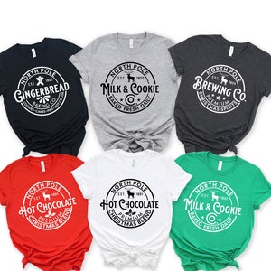 Funny North Pole Shirts, Brewing Company Shirt, Hot Chocolate Tshirt, Gingerbread Sweatshirt, Milk &  Cookie Shirt, Unique Christmas Shirts