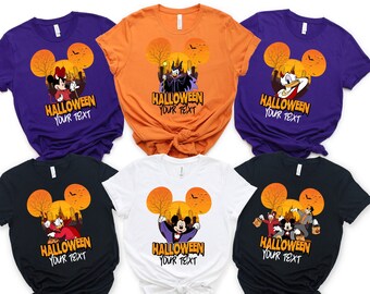 Custom Disney Mickey and Friends Halloween Team Shirt, Halloween Disneyland Shirts, Halloween Family Shirt, Halloween Disneyworld Sweatshirt