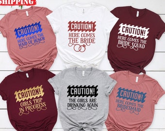 Caution Bride Shirt, Bachelorette Party Shirts, Bride Squad Shirts, Bridesmaid Tee, Bridal Shower Gift, Bridal Party Shirt, Bride Tank Top