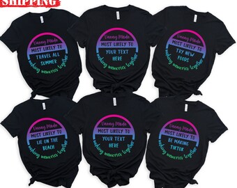 Custom Most Likely To Vacation Shirts, Colorful Family Vacation Shirts, Memories Shirt, Personalized Family Vacation Shirts