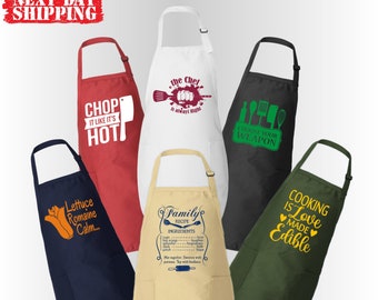 30 Different Cute And Funny Kitchen Aprons For Women And Men, Chef Aprons, Mothers Day Gift, Apron With Pockets, Chef Design Aprons