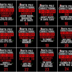 Custom Funny Christmas Group Shirt, 35 Quotes North Pole Correctional Christmas Shirts, Christmas Crew Tshirt, Family Christmas Matching Tee image 3