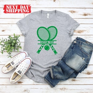Custom Tennis Player Shirts, Personalized Tennis T-shirt, Tennis Women's Tank Top, Tennis Recket Shirt, Tennis Girl Shirt, Tennis Gifts zdjęcie 3