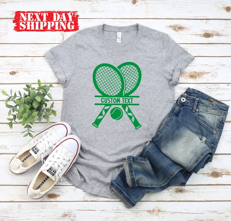 Custom Tennis Player Shirts, Personalized Tennis T-shirt, Tennis Women's Tank Top, Tennis Recket Shirt, Tennis Girl Shirt, Tennis Gifts zdjęcie 3