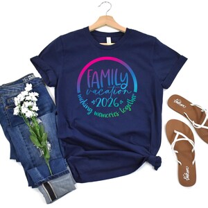 Custom Family Vacation 2026 Memories Shirt, Colorful Cruise Family 2026 Shirts, Family Holiday Shirts, Family Beach Shirt 画像 4