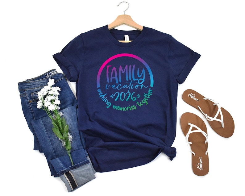 Custom Family Vacation 2026 Memories Shirt, Colorful Cruise Family 2026 Shirts, Family Holiday Shirts, Family Beach Shirt 画像 4