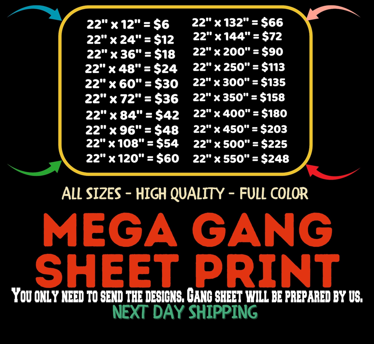 Mega Bulk Gang Sheet, Dtf Transfers, Ready to Press,ready to Print ...