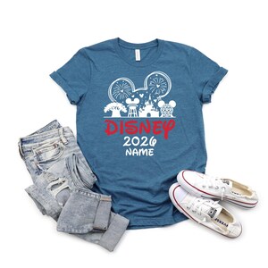Camisetas familiares Disney 2026, camiseta personalizada de Disneyland, camiseta del equipo Disney, camiseta de Minnie 2026, sudadera de Mickey, ropa para el primer viaje a Disney imagen 2