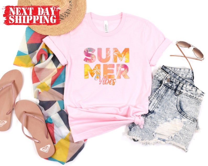 Vintage Summer Vibes Shirt, Retro Summer Vibes Tshirt, Women Summer Tank Top, Colorful Holiday Shirt, Summer Lovers Tee, Cute Summer Tee image 8