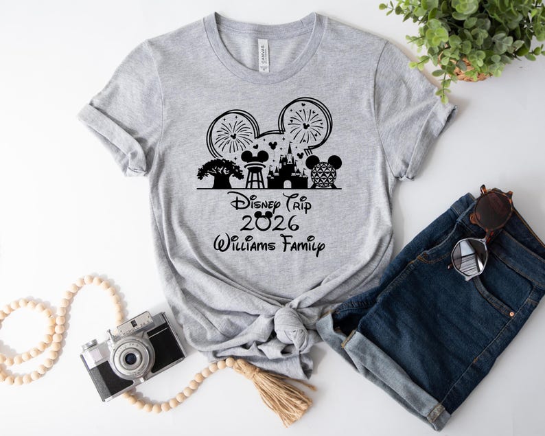Custom Disney Trip 2026 Shirts, Family Disneyland Shirt, Disney Squad Tshirt,Minnie And Mickey 2026 Sweatshirt, Cute First Disney Trip Shirt image 3