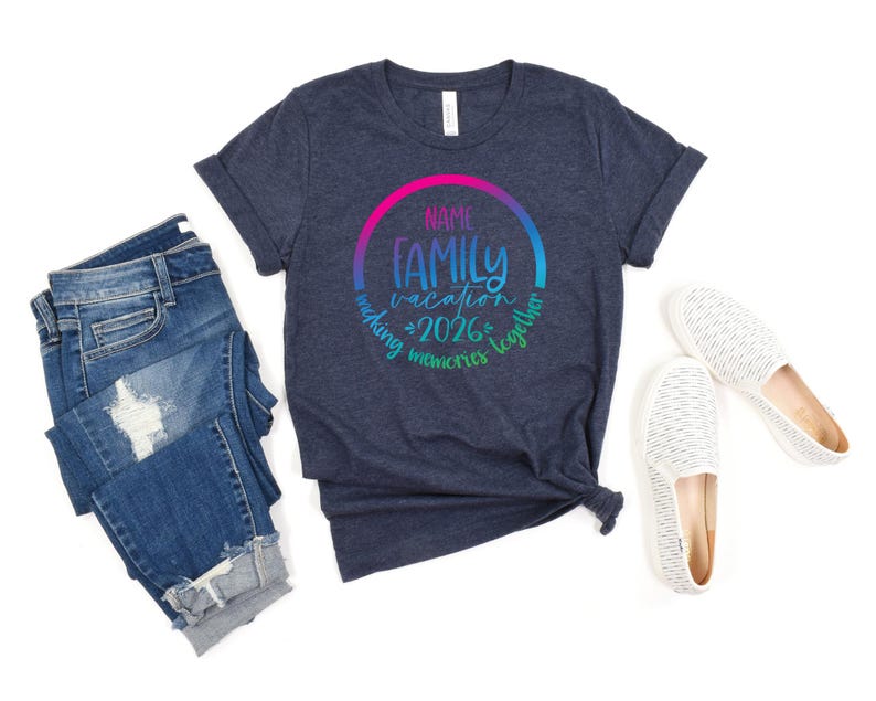 Custom Family Vacation 2026 Memories Shirt, Colorful Cruise Family 2026 Shirts, Family Holiday Shirts, Family Beach Shirt 画像 8