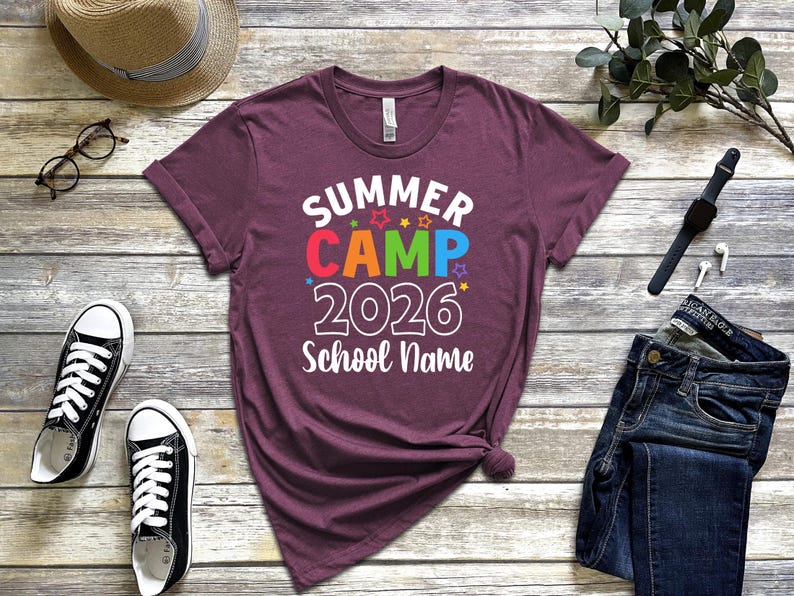 Custom Summer Camp 2026 Shirts, Funny Camping Group Shirts, Camp Life Shirt, Camping Shirt For Kids, Custom School Shirt, Camping Trip Shirt image 8