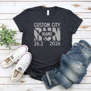 Custom Marathon Shirt, Personalized Running Team Tees, 13.1 26.2 Race Apparel zdjęcie 7