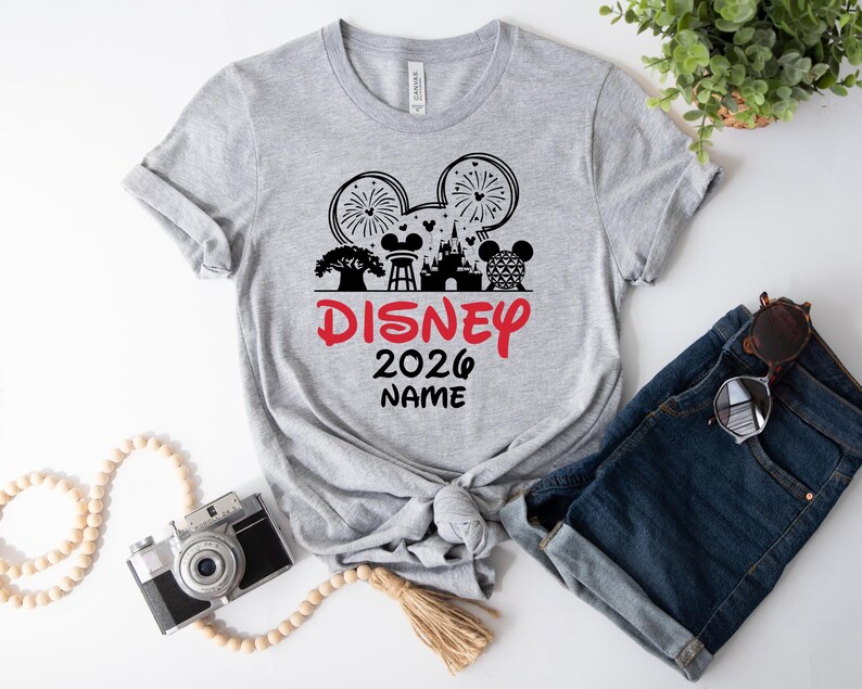 Camisetas familiares Disney 2026, camiseta personalizada de Disneyland, camiseta del equipo Disney, camiseta de Minnie 2026, sudadera de Mickey, ropa para el primer viaje a Disney imagen 4