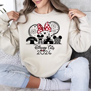 Custom Disney Trip 2026 Shirts, Family Disneyland Shirt, Disney Squad Tshirt,Minnie And Mickey 2026 Sweatshirt, Cute First Disney Trip Shirt image 7