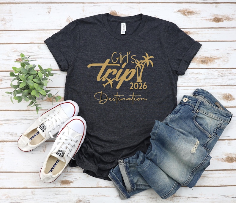 Custom Destination Girls Trip 2026 Shirt, Personalized Women Travel Shirt, Women Cruise Shirt, Girls Vacation Tank Top, Holiday Shirt image 3