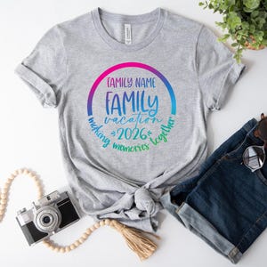 Custom Family Vacation 2026 Memories Shirt, Colorful Cruise Family 2026 Shirts, Family Holiday Shirts, Family Beach Shirt 画像 3