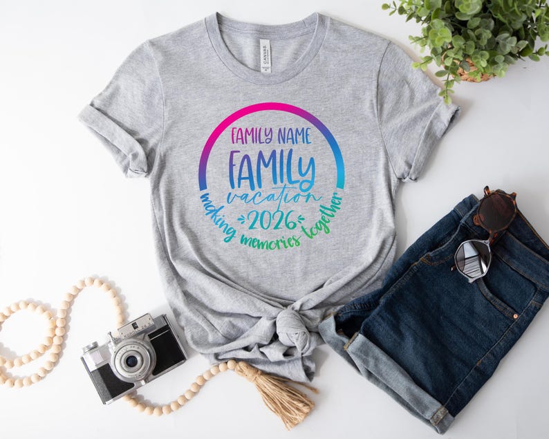 Custom Family Vacation 2026 Memories Shirt, Colorful Cruise Family 2026 Shirts, Family Holiday Shirts, Family Beach Shirt 画像 3