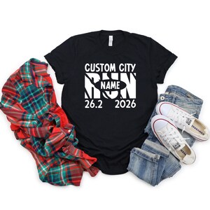 Custom Marathon Shirt, Personalized Running Team Tees, 13.1 26.2 Race Apparel zdjęcie 3