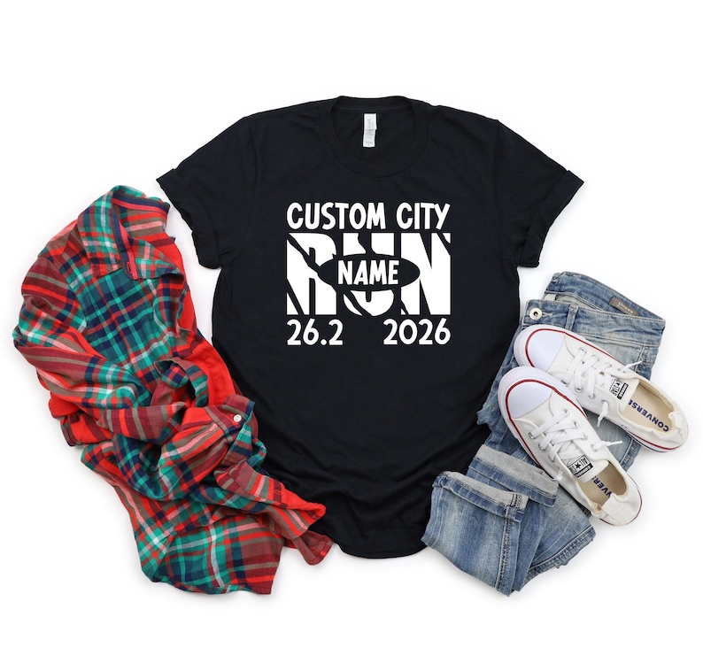 Custom Marathon Shirt, Personalized Running Team Tees, 13.1 26.2 Race Apparel zdjęcie 3