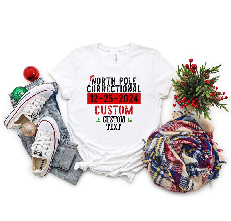 Custom Funny Christmas Group Shirt, 35 Quotes North Pole Correctional Christmas Shirts, Christmas Crew Tshirt, Family Christmas Matching Tee image 5