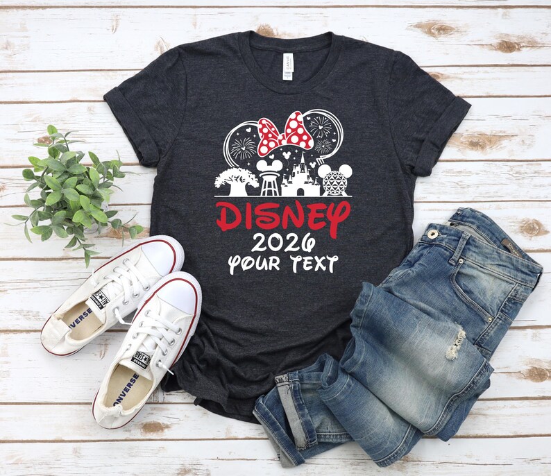 Camisetas familiares Disney 2026, camiseta personalizada de Disneyland, camiseta del equipo Disney, camiseta de Minnie 2026, sudadera de Mickey, ropa para el primer viaje a Disney imagen 3