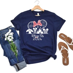 Custom Disney Trip 2026 Shirts, Family Disneyland Shirt, Disney Squad Tshirt,Minnie And Mickey 2026 Sweatshirt, Cute First Disney Trip Shirt image 8