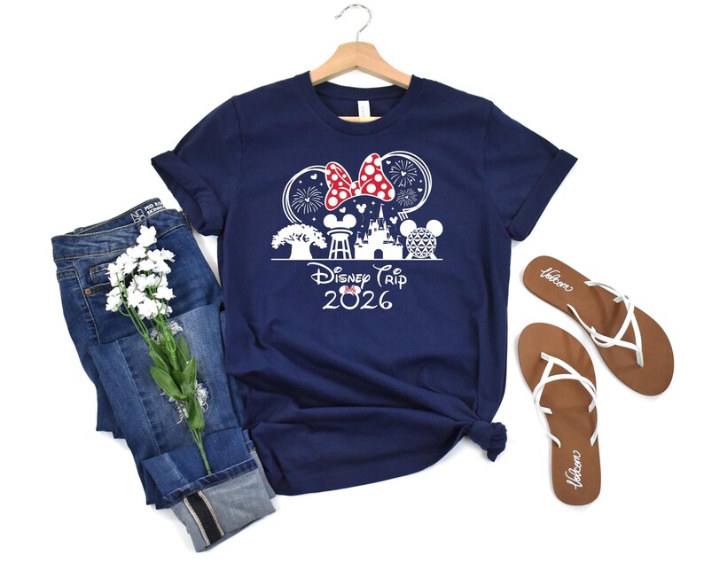 Custom Disney Trip 2026 Shirts, Family Disneyland Shirt, Disney Squad Tshirt,Minnie And Mickey 2026 Sweatshirt, Cute First Disney Trip Shirt image 8