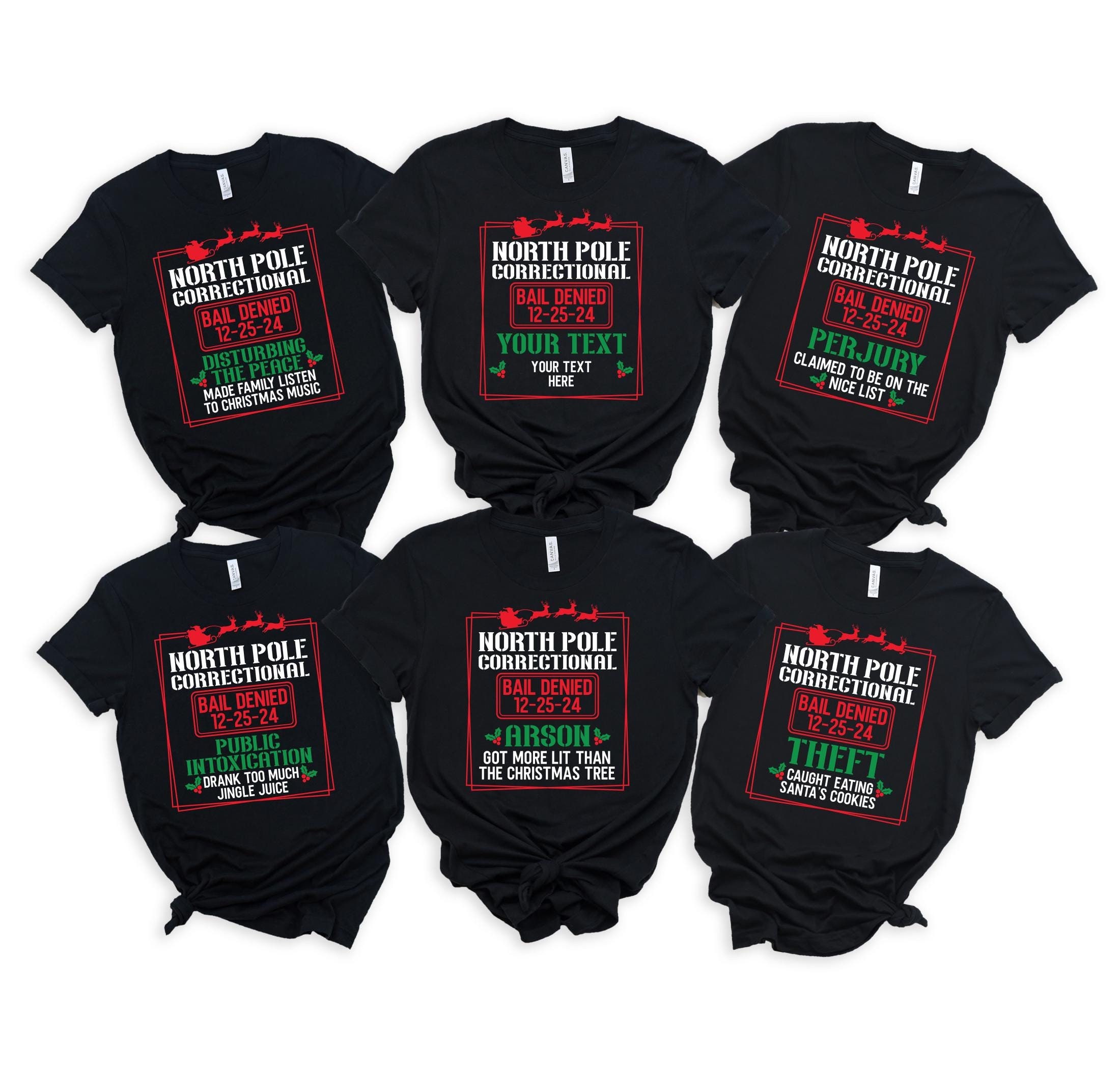 Custom North Pole Shirts, 40 Quotes Funny Christmas Criminal Tees, Christmas Squad Shirt, Christmas Family Matching Tee, Santa Group Shirts