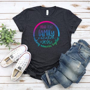 Custom Family Vacation 2026 Memories Shirt, Colorful Cruise Family 2026 Shirts, Family Holiday Shirts, Family Beach Shirt 画像 2