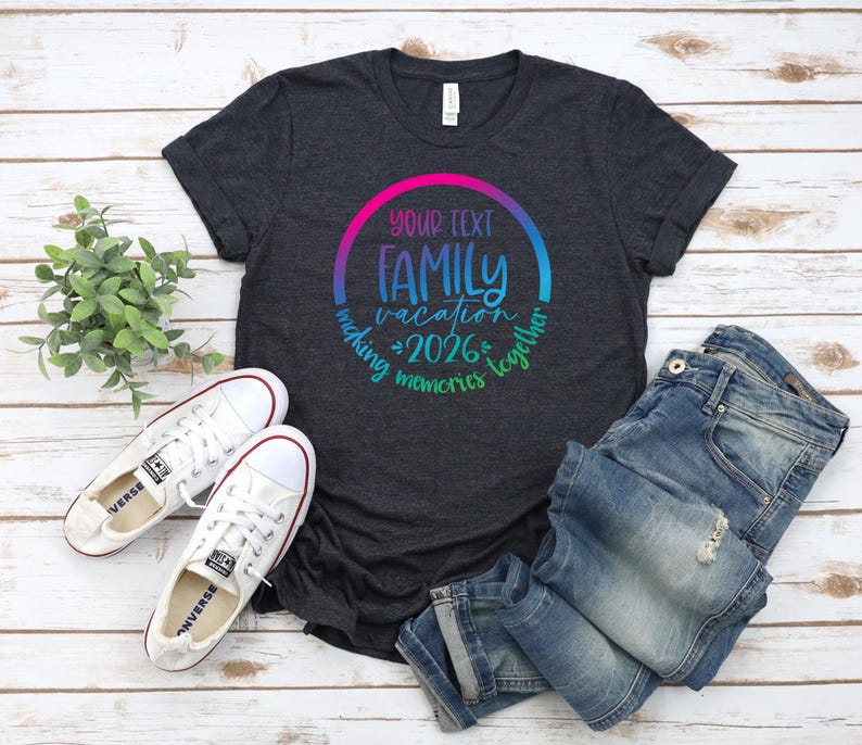 Custom Family Vacation 2026 Memories Shirt, Colorful Cruise Family 2026 Shirts, Family Holiday Shirts, Family Beach Shirt 画像 2