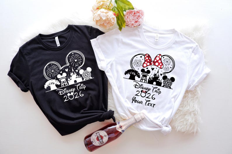 Custom Disney Trip 2026 Shirts, Family Disneyland Shirt, Disney Squad Tshirt,Minnie And Mickey 2026 Sweatshirt, Cute First Disney Trip Shirt image 1