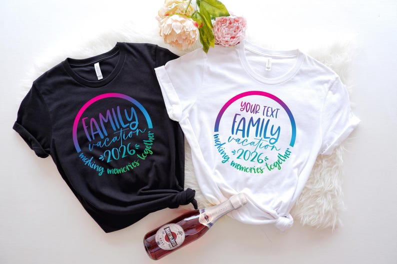 Custom Family Vacation 2026 Memories Shirt, Colorful Cruise Family 2026 Shirts, Family Holiday Shirts, Family Beach Shirt 画像 1