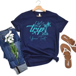 Custom Destination Girls Trip 2026 Shirt, Personalized Women Travel Shirt, Women Cruise Shirt, Girls Vacation Tank Top, Holiday Shirt image 8